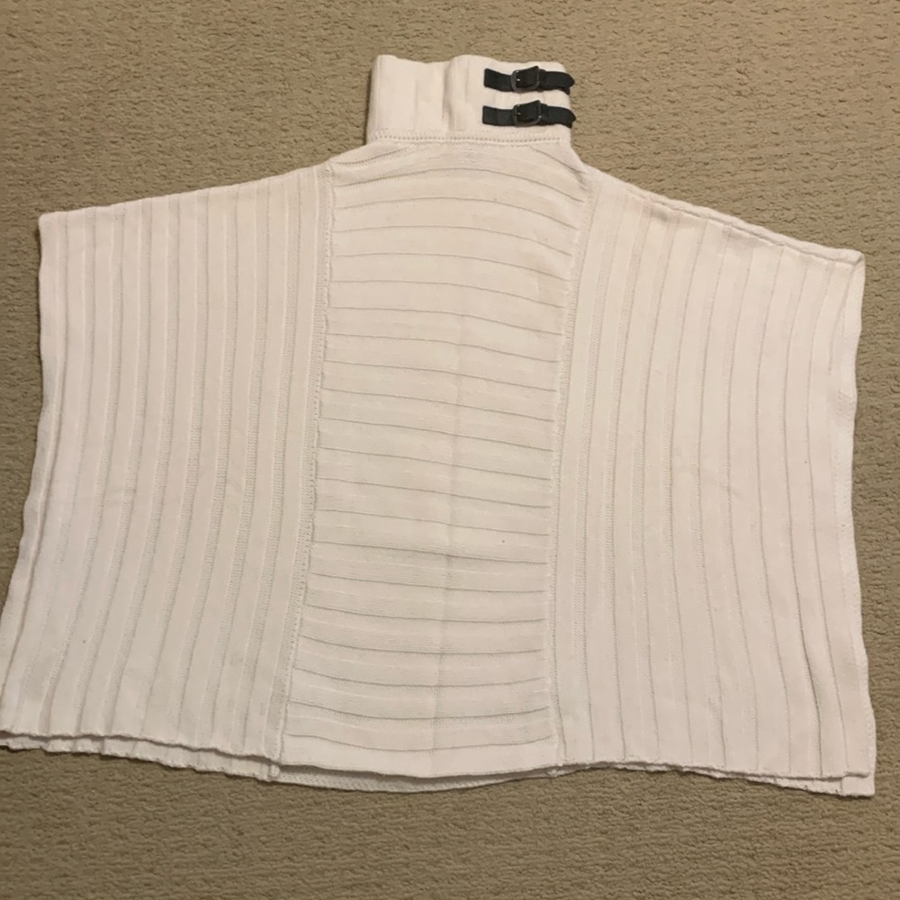 Black Label cream colored poncho sweater
